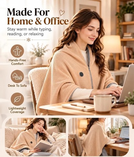 Wearable warm shawl - warm, washable