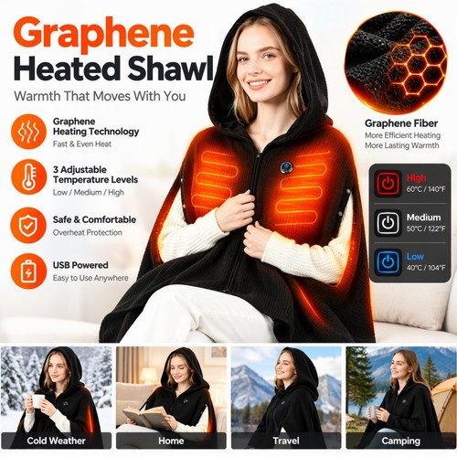 Usb electric heated shawl - electric,