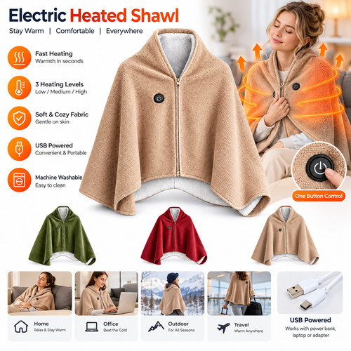 Wearable usb heated poncho - wearable,