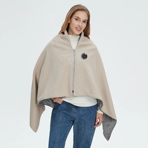 Heated fleece poncho for women - poncho,