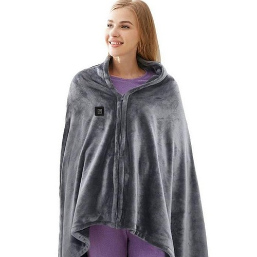 Heated hooded blanket shawl - heated,