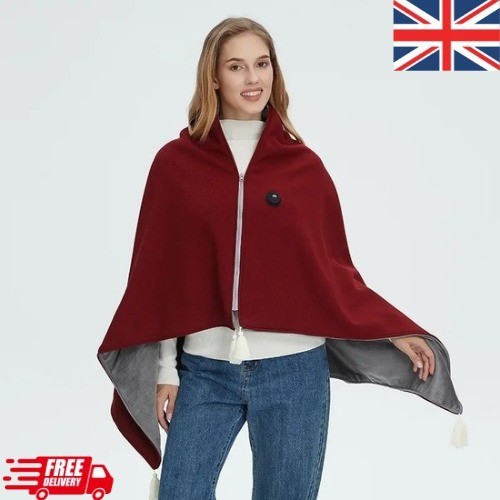 New heated fleece poncho - heated,