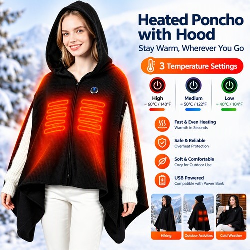 Electric heated shawl usb - heated,