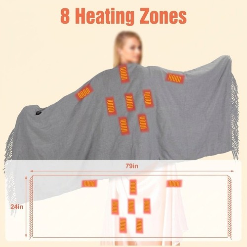 Heated shawl wrap for women - heated,