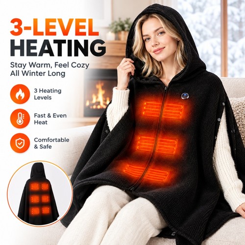Usb electric heated shawl wrap - heated,